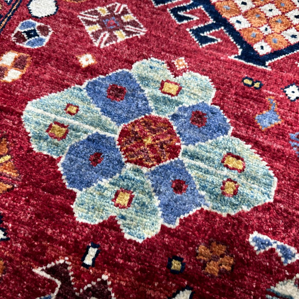 El Dokuma Kırmızı İran Kaşkai Yün Halı (280x370 cm) - Görsel 2
