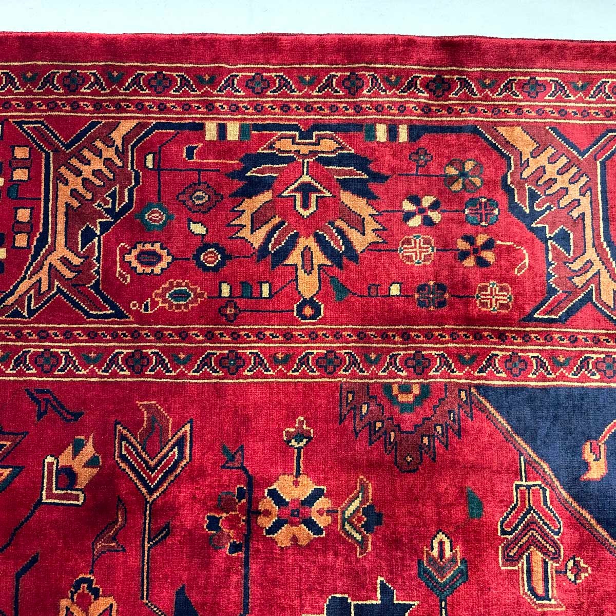 El Dokuma Afgan Heris Madalyon Yün Halı (310x420 cm) - Görsel 4