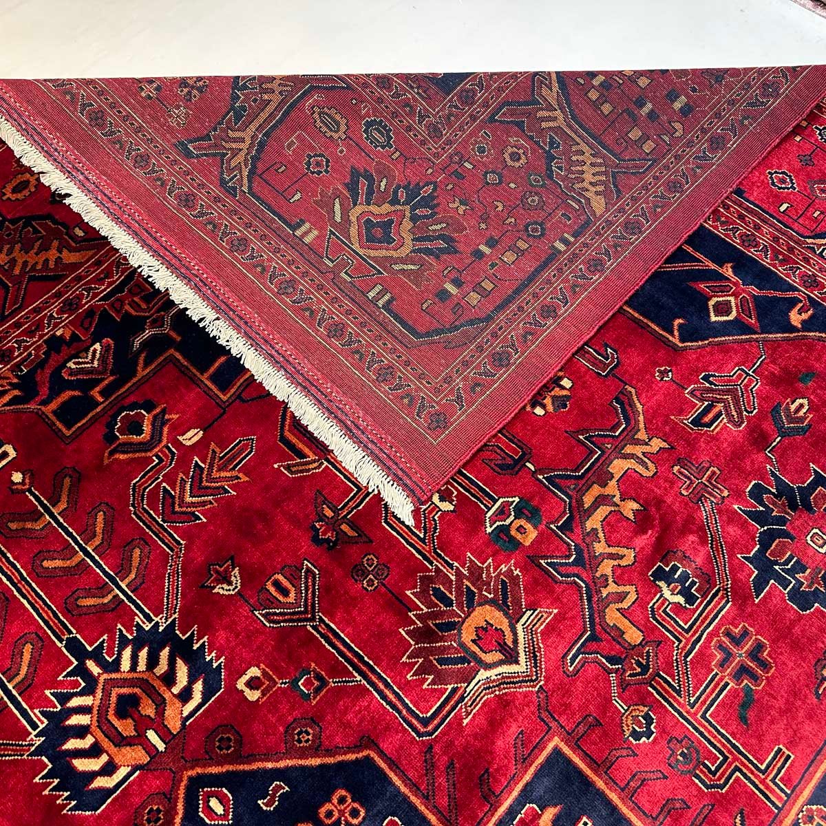 El Dokuma Afgan Heris Madalyon Yün Halı (310x420 cm) - Görsel 7