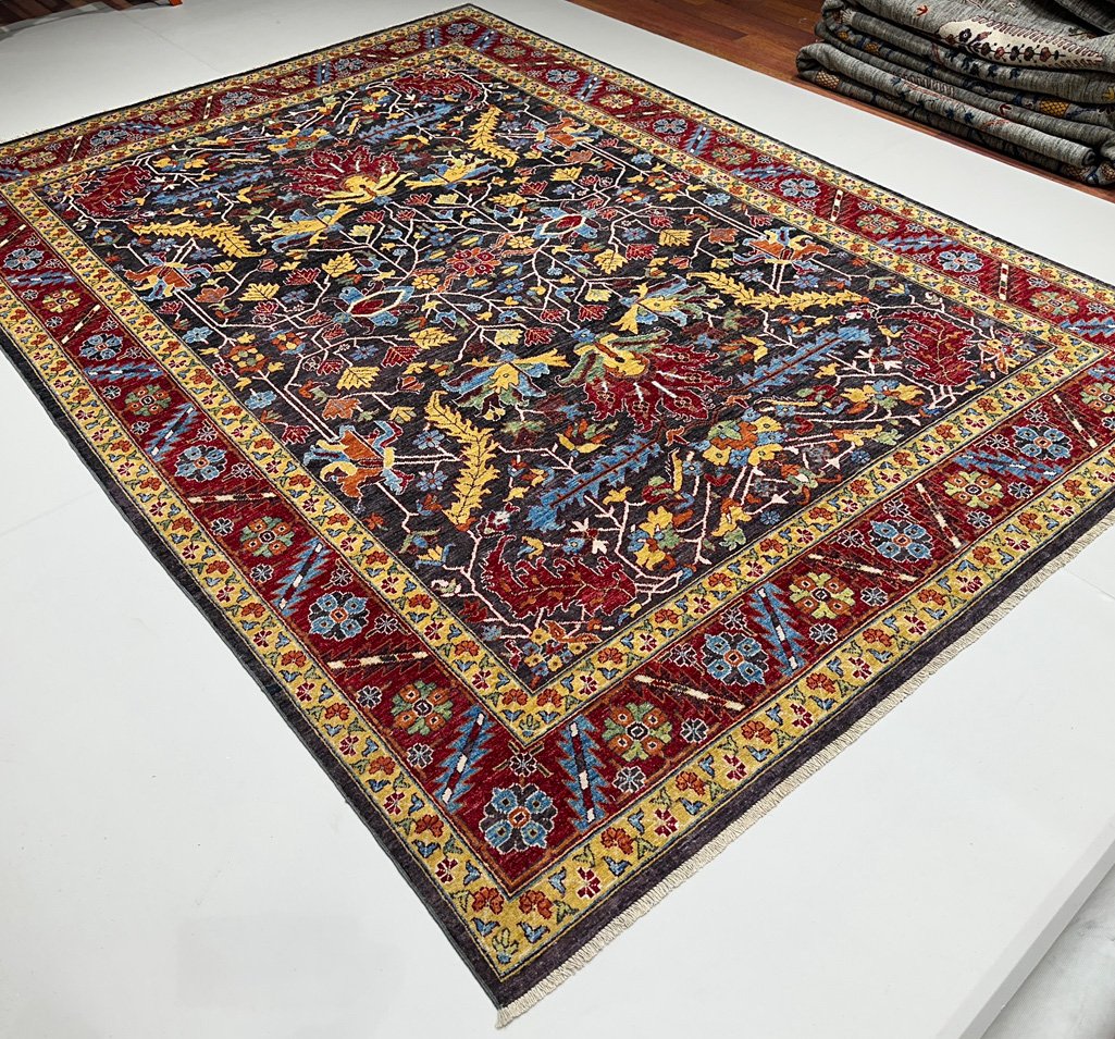 El Dokuma Bohem Afgan Kabile Yün Halı (240x340 cm) - Görsel 4