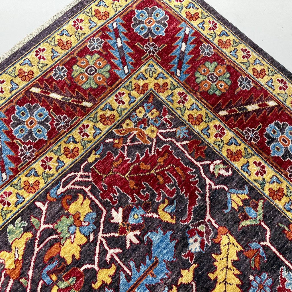 El Dokuma Bohem Afgan Kabile Yün Halı (240x340 cm) - Görsel 5