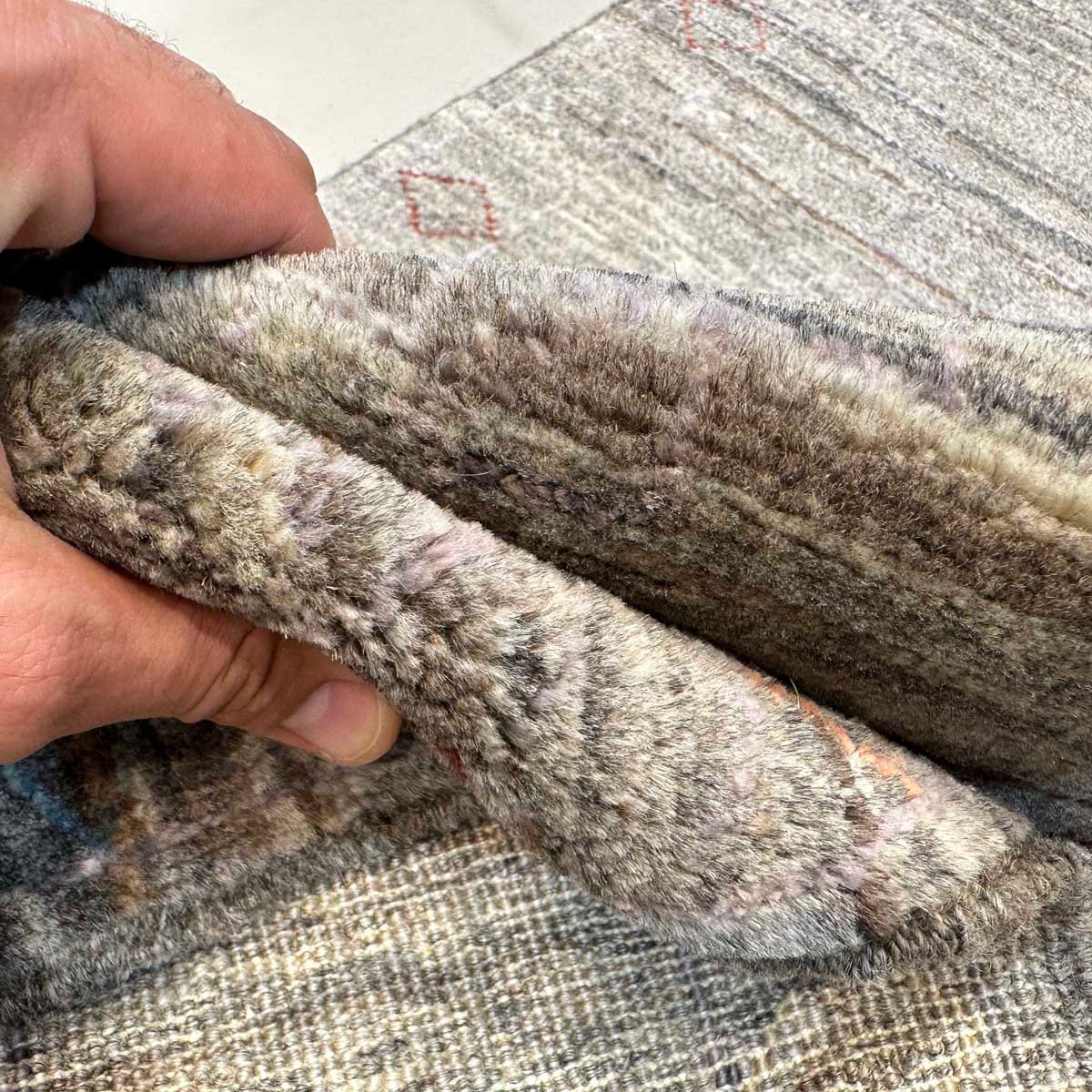 El Dokuma Gri Modern Yün Yolluk Halı (70x250 cm) - Görsel 2