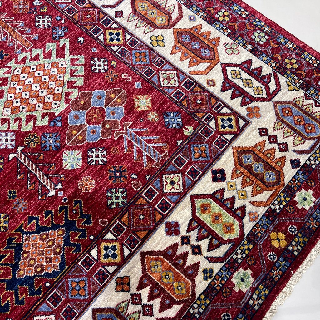 El Dokuma Kırmızı İran Kaşkai Yün Halı (245x310 cm) - Görsel 2