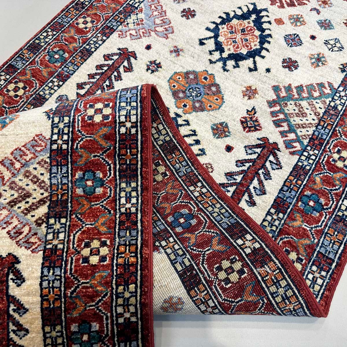 El Dokuma Kaşkai İran Yün Yolluk Halı (85x300 cm) - Görsel 8