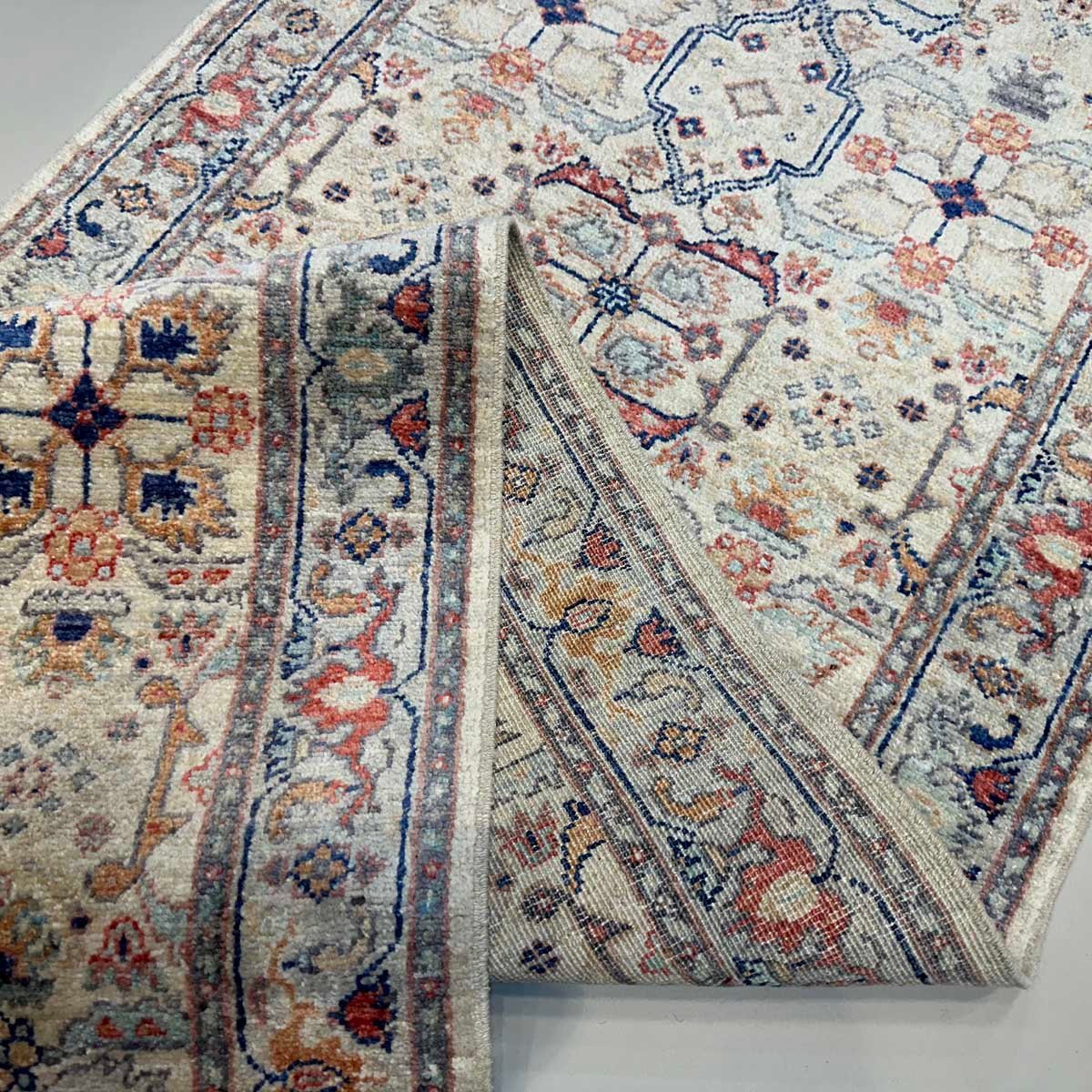 El Dokuma Uşak Nötr Yün Yolluk Halı (85x325 cm) - Görsel 7