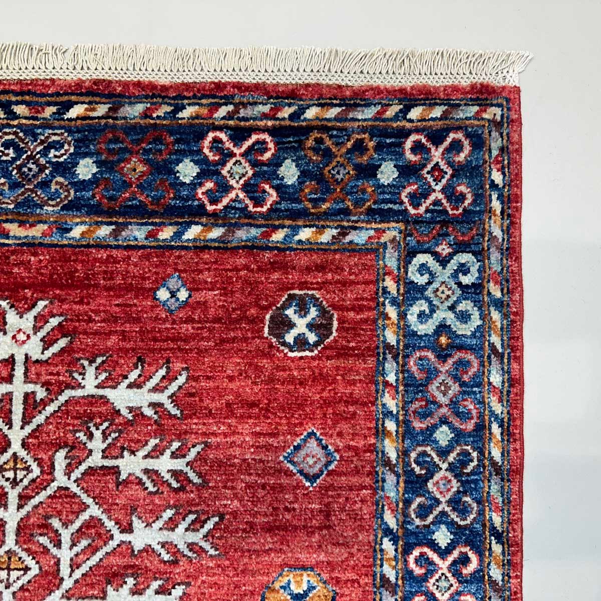El Dokuma Kırmızı Afgan Kabile Yün Halı (95x155 cm) - Görsel 8