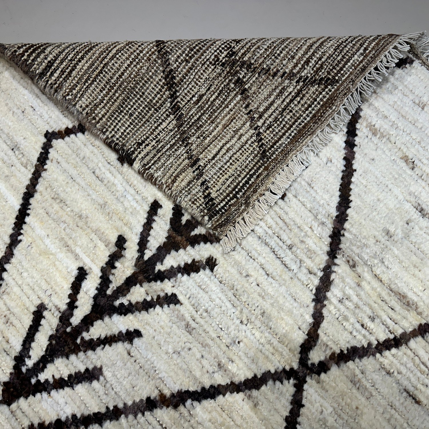 El Dokuma Bohem Natural Yün Fas Halısı (200x270 cm) - Görsel 6
