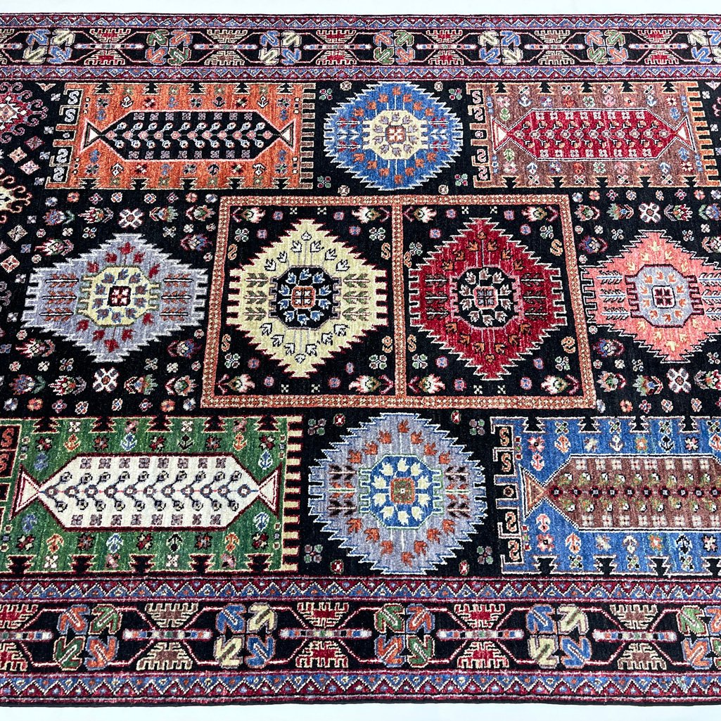 El Dokuma Afgan Veziri Kabile Yün Halı (160x240 cm) - Görsel 8