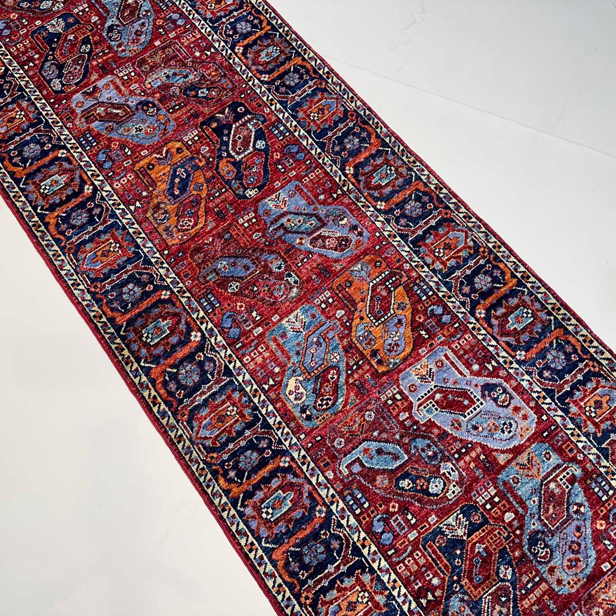 El Dokuma Bohem Afgan Kabile Yün Yolluk Halı (85x440 cm) - Görsel 3
