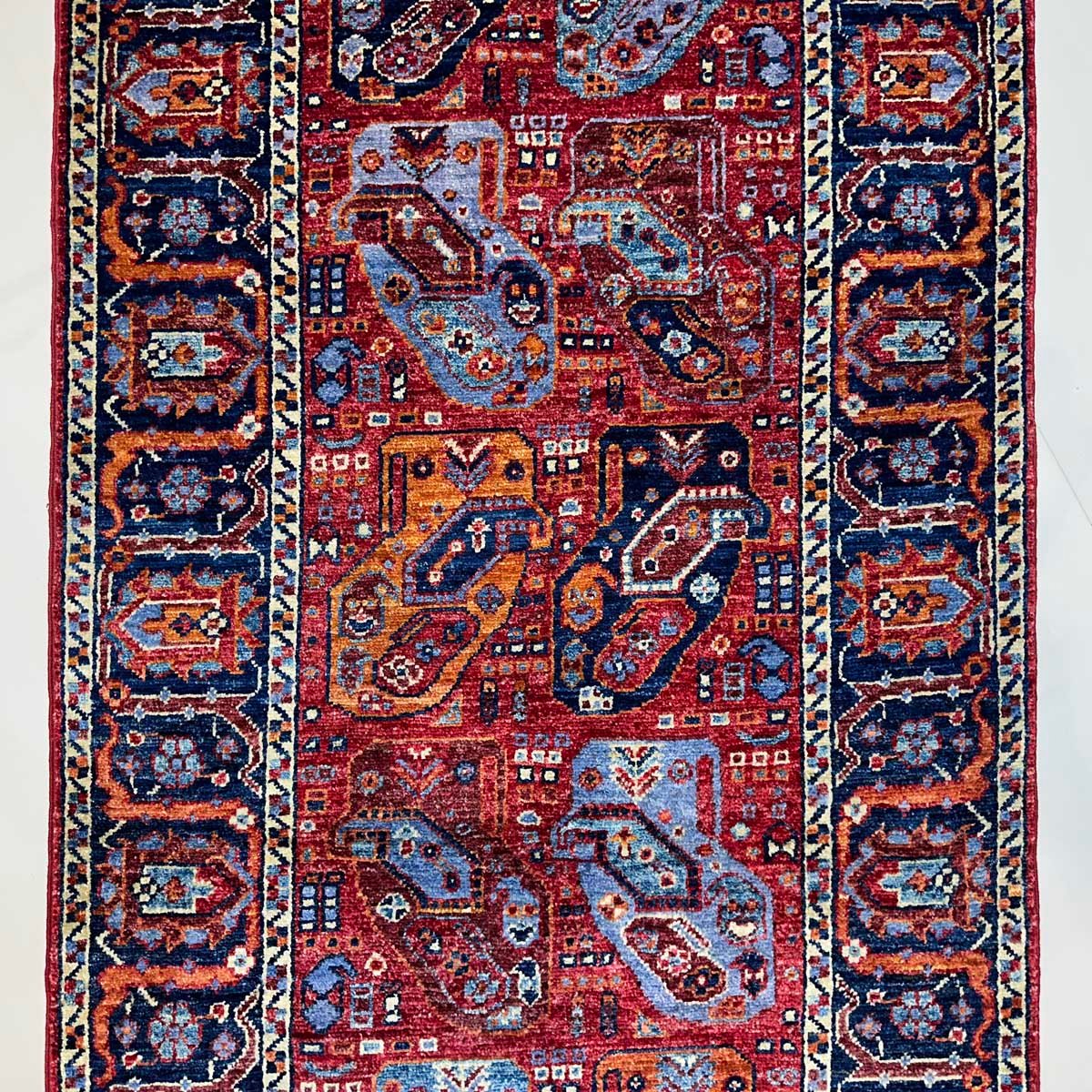 El Dokuma Bohem Afgan Kabile Yün Yolluk Halı (85x440 cm) - Görsel 7