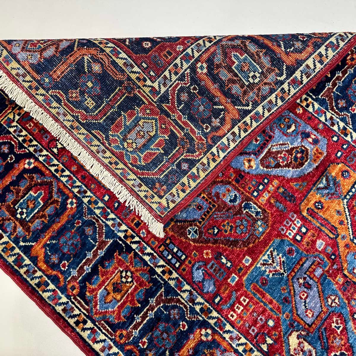 El Dokuma Bohem Afgan Kabile Yün Yolluk Halı (85x440 cm) - Görsel 5