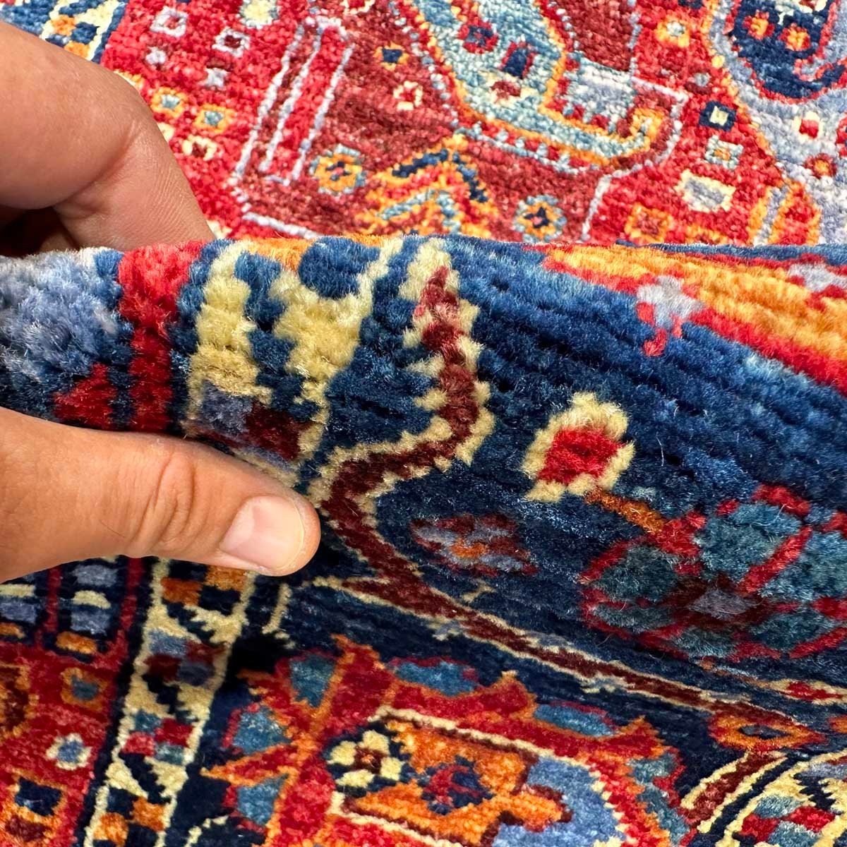 El Dokuma Bohem Afgan Kabile Yün Yolluk Halı (85x440 cm) - Görsel 4