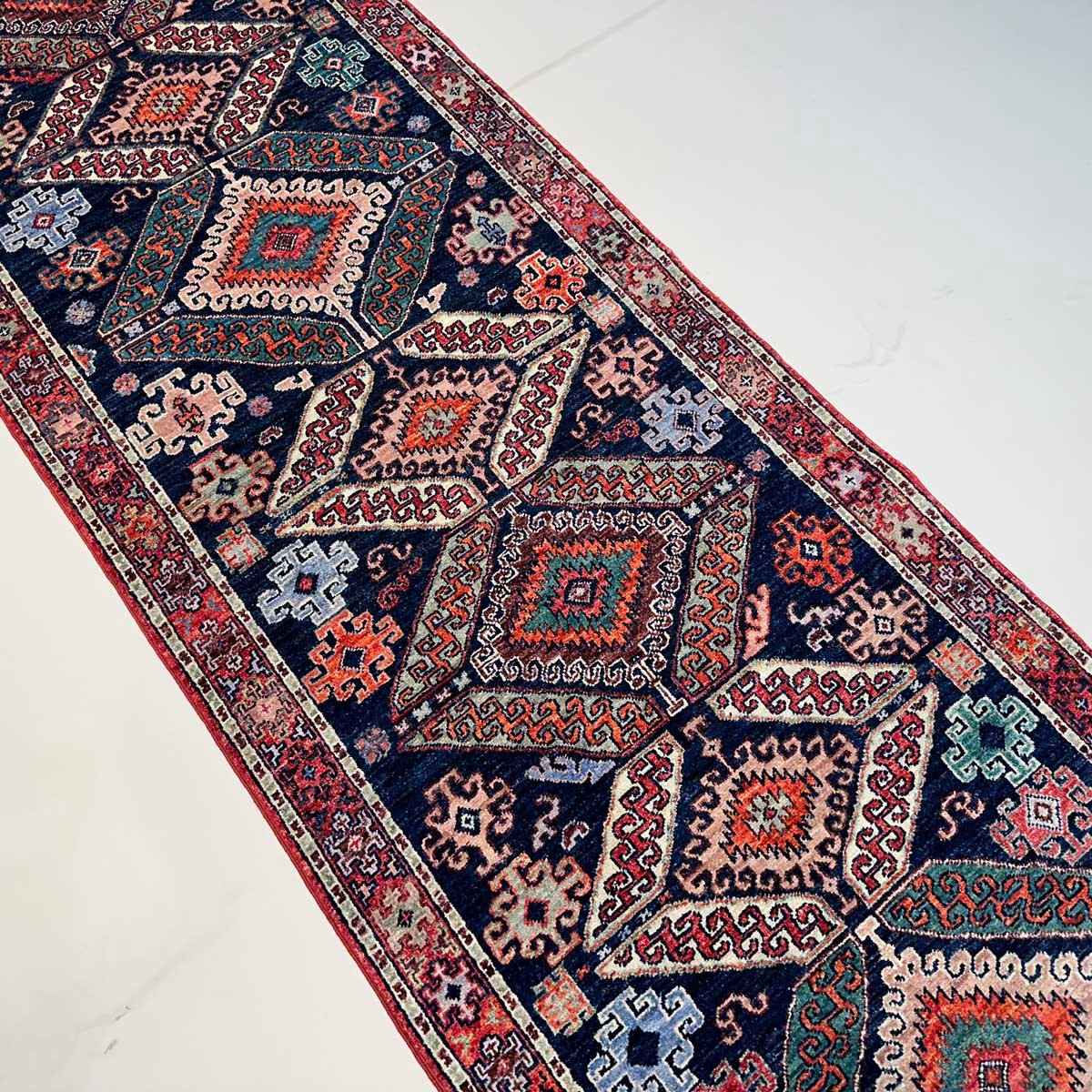 El Dokuma Kaşkai İran Yün Yolluk Halı (90x310 cm) - Görsel 4