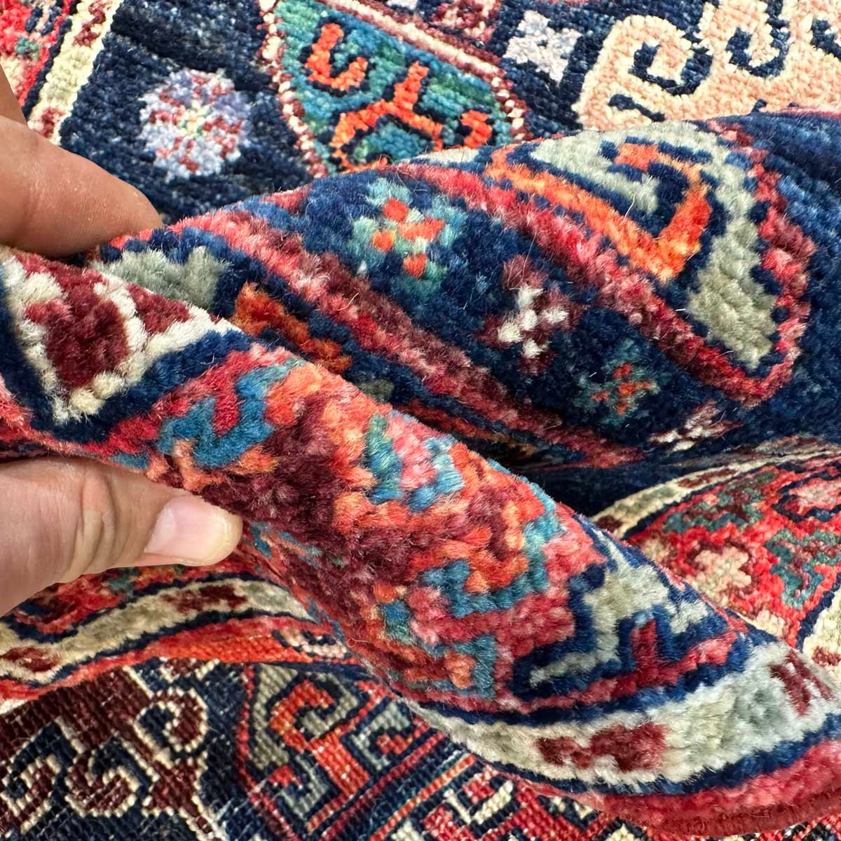 El Dokuma Kaşkai İran Yün Yolluk Halı (90x310 cm) - Görsel 5