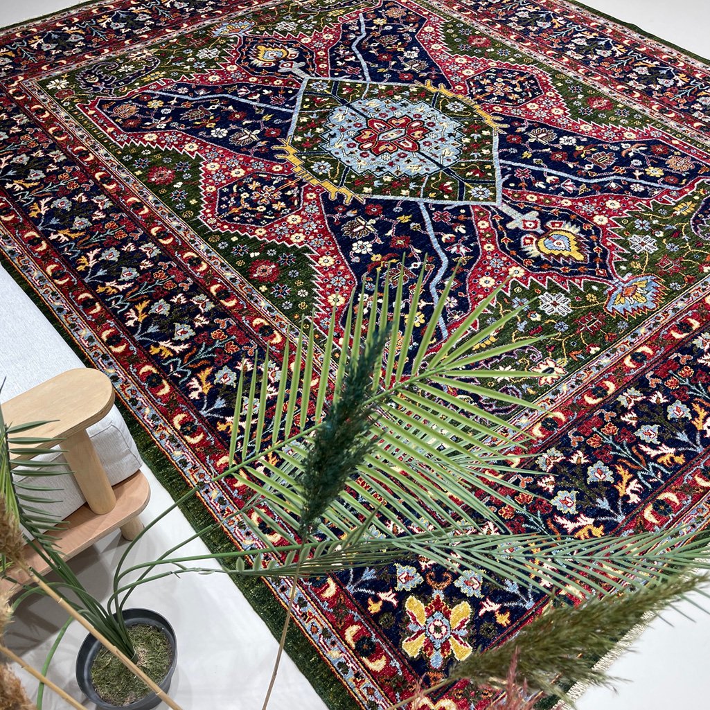 El Dokuma Madalyon İran Sarapi Yün Halı (250x300 cm) - Görsel 3