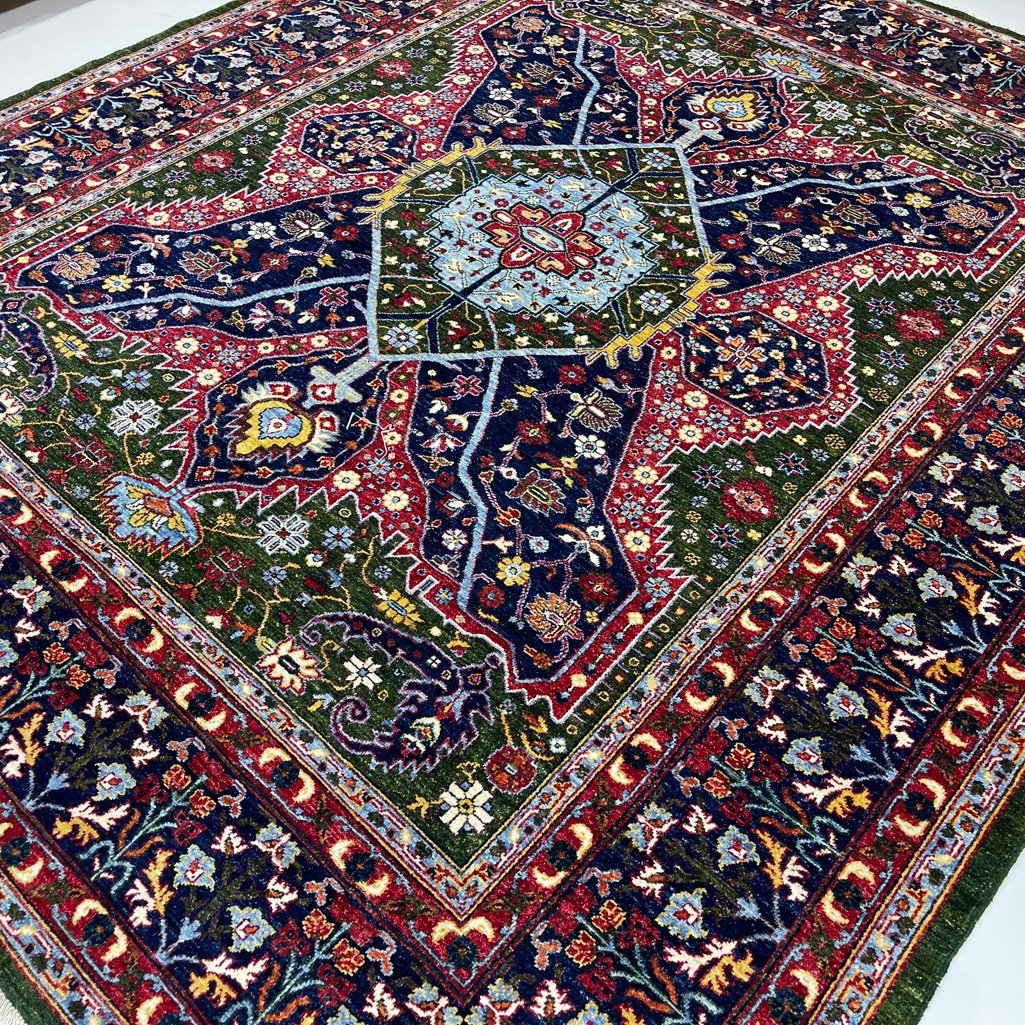 El Dokuma Madalyon İran Sarapi Yün Halı (250x300 cm) - Görsel 7