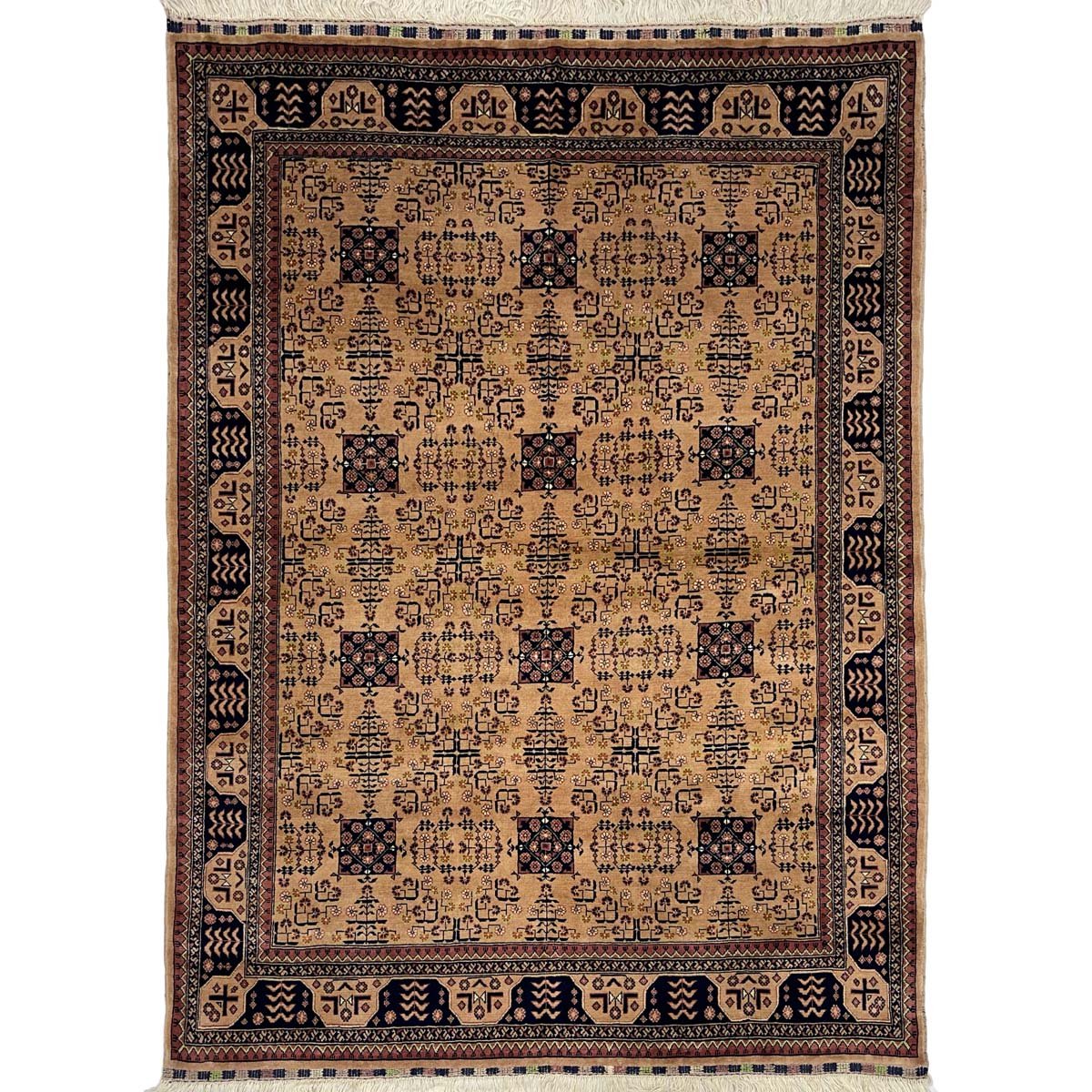 El Dokuma Afgan Bilicik İnce Dokuma Yün Halı (150x200 cm)