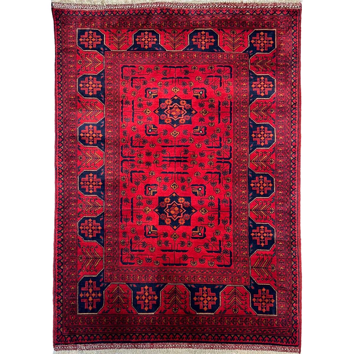 El Dokuma Afgan Khal Muhammadi Yün Halı (100x140 cm)