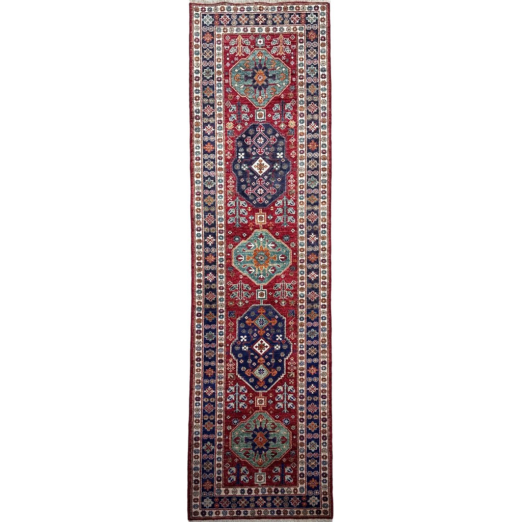El Dokuma Afgan Kabile Yün Yolluk Halı (85x300 cm)