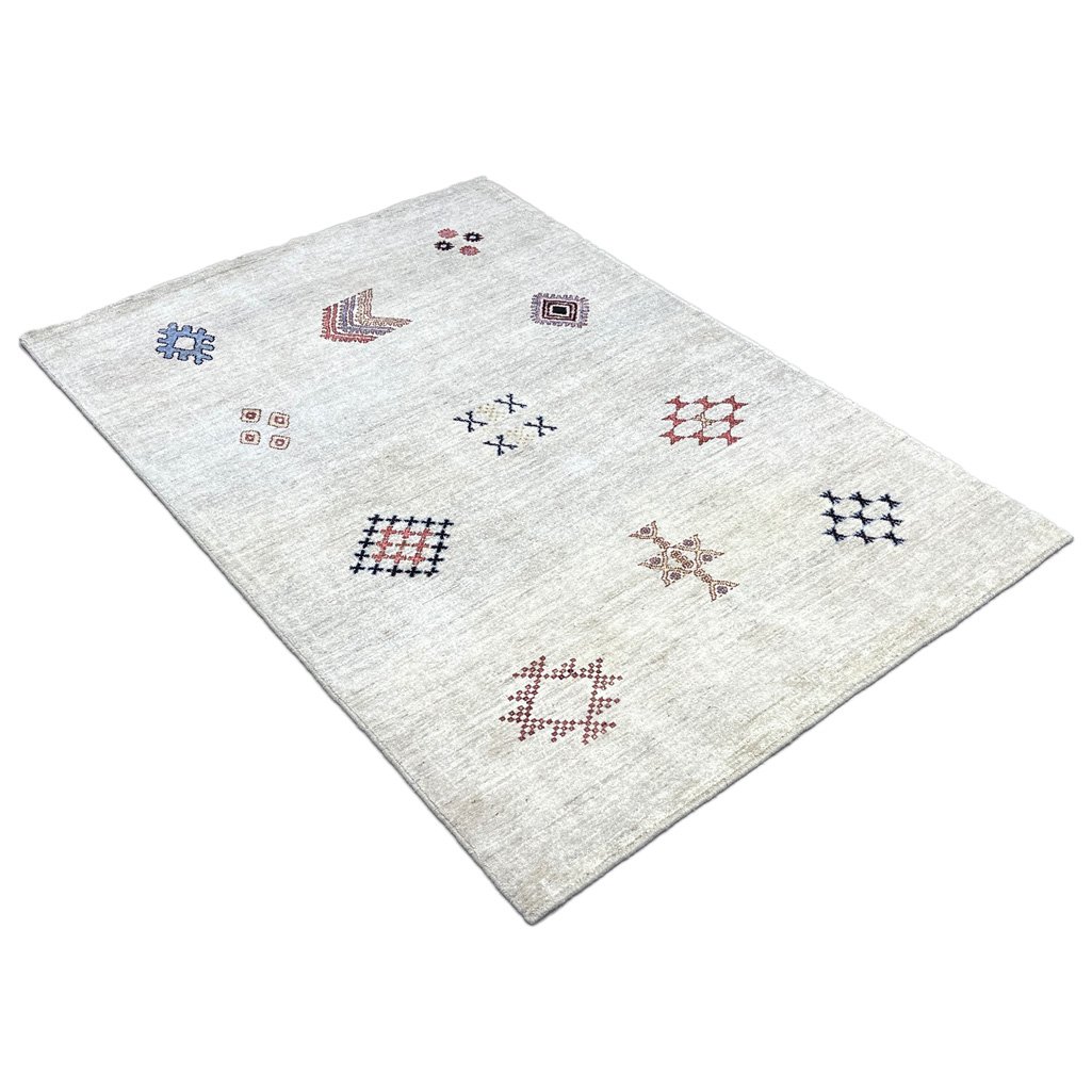 El Dokuma Bej Modern Yün Halı (125x180 cm) - Görsel 5