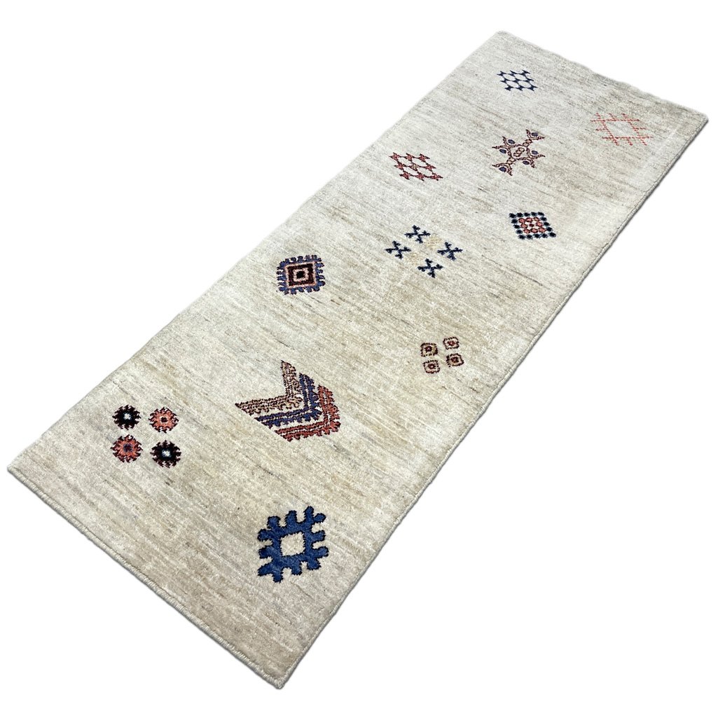 El Dokuma Bej Modern Yün Yolluk Halı (60x180 cm) - Görsel 7