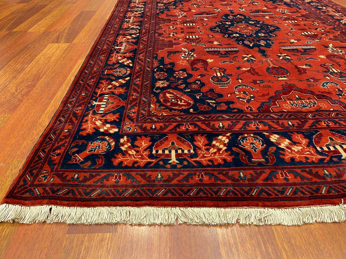 El Dokuma Afgan Bilicik Madalyon İnce Dokuma Yün Halı (150x215 cm) - Görsel 9