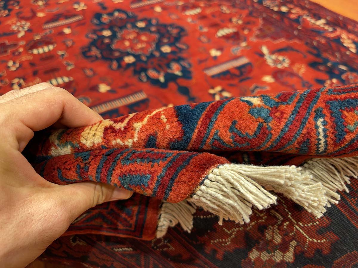 El Dokuma Afgan Bilicik Madalyon İnce Dokuma Yün Halı (150x215 cm) - Görsel 2
