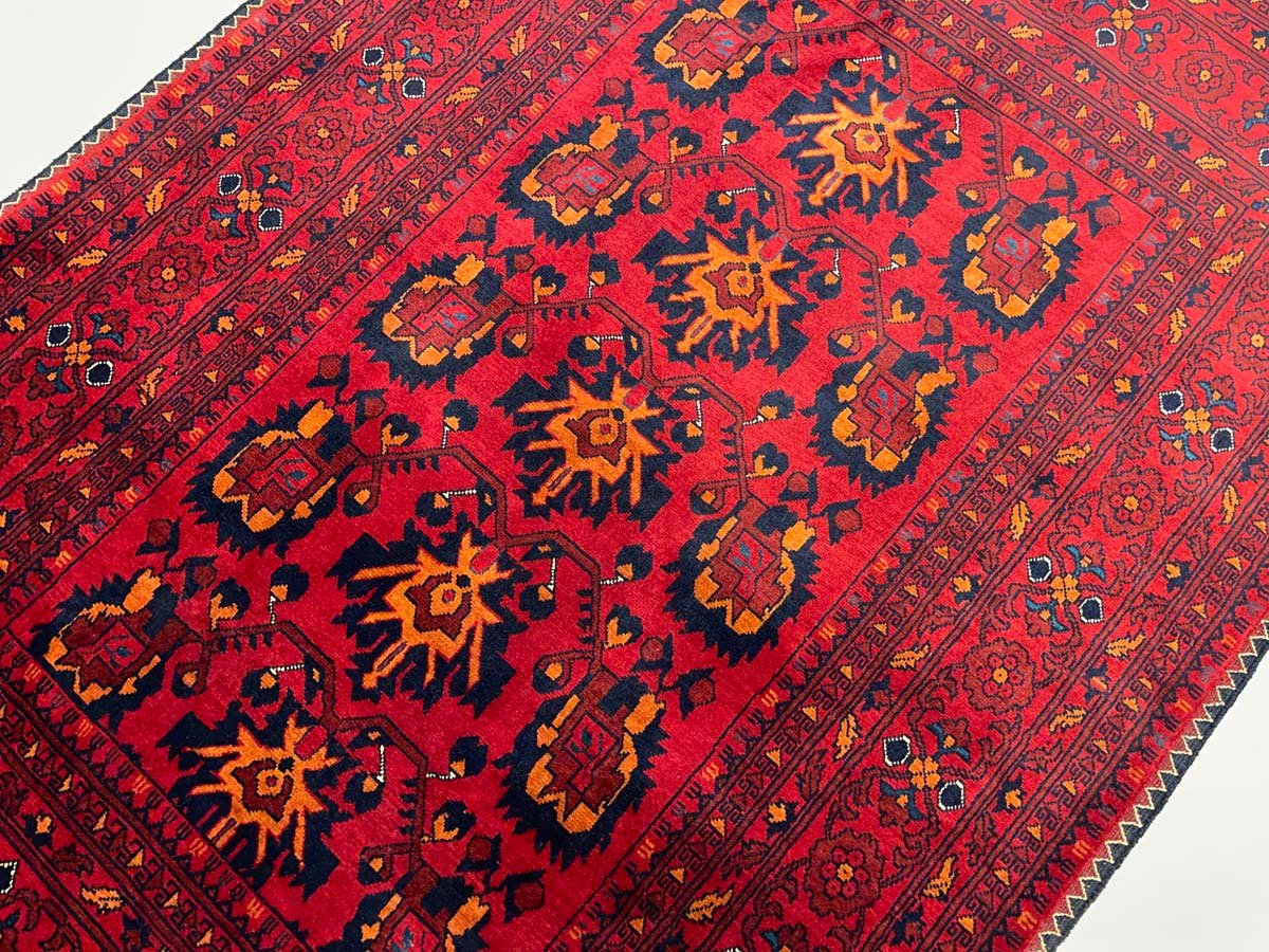 El Dokuma Afgan Bilicik İnce Dokuma Yün Halı (100x150 cm) - Görsel 9