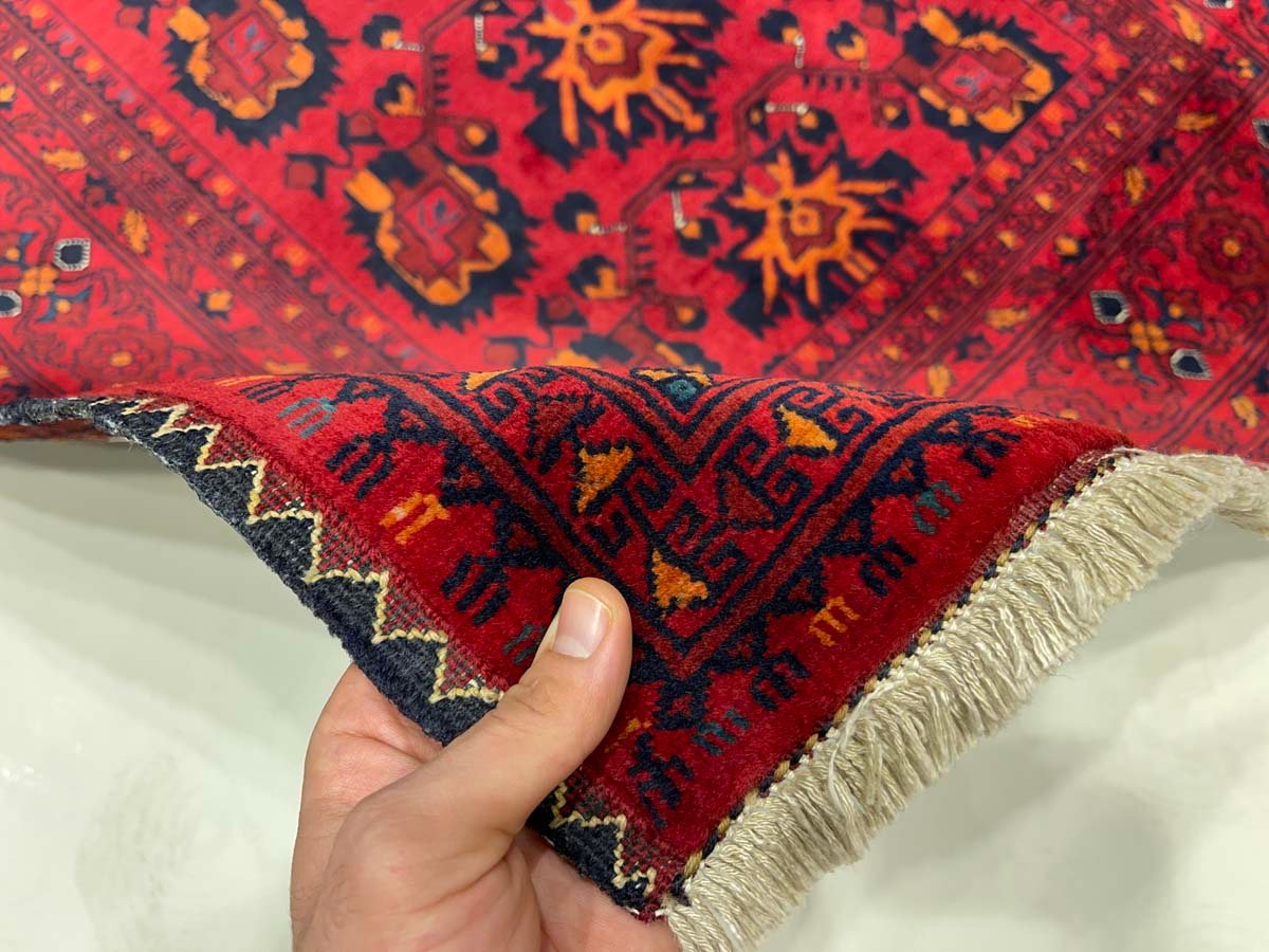 El Dokuma Afgan Bilicik İnce Dokuma Yün Halı (100x150 cm) - Görsel 2