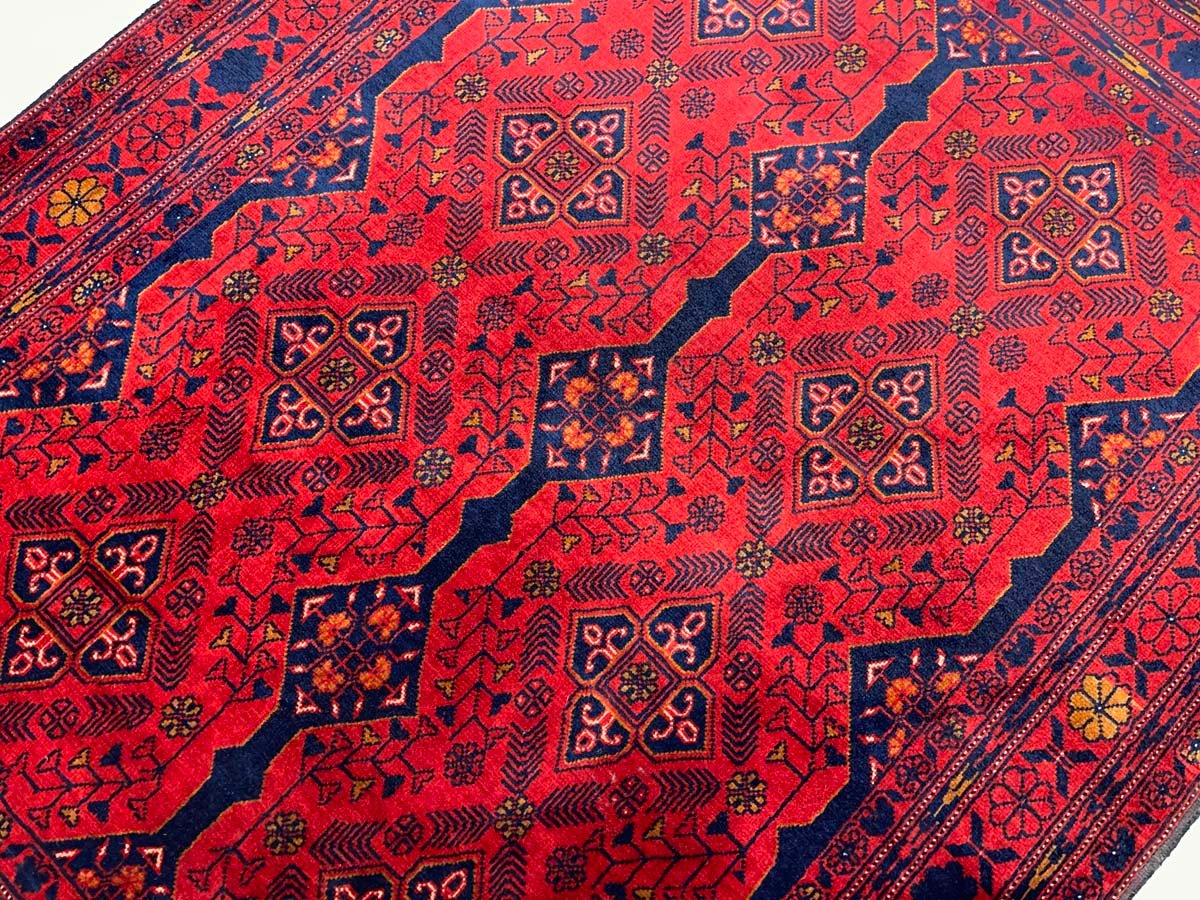 El Dokuma Afgan Bilicik İnce Dokuma Yün Halı (100x145 cm) - Görsel 7