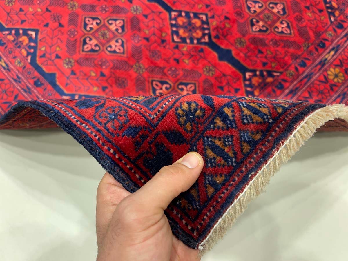 El Dokuma Afgan Bilicik İnce Dokuma Yün Halı (100x145 cm) - Görsel 2