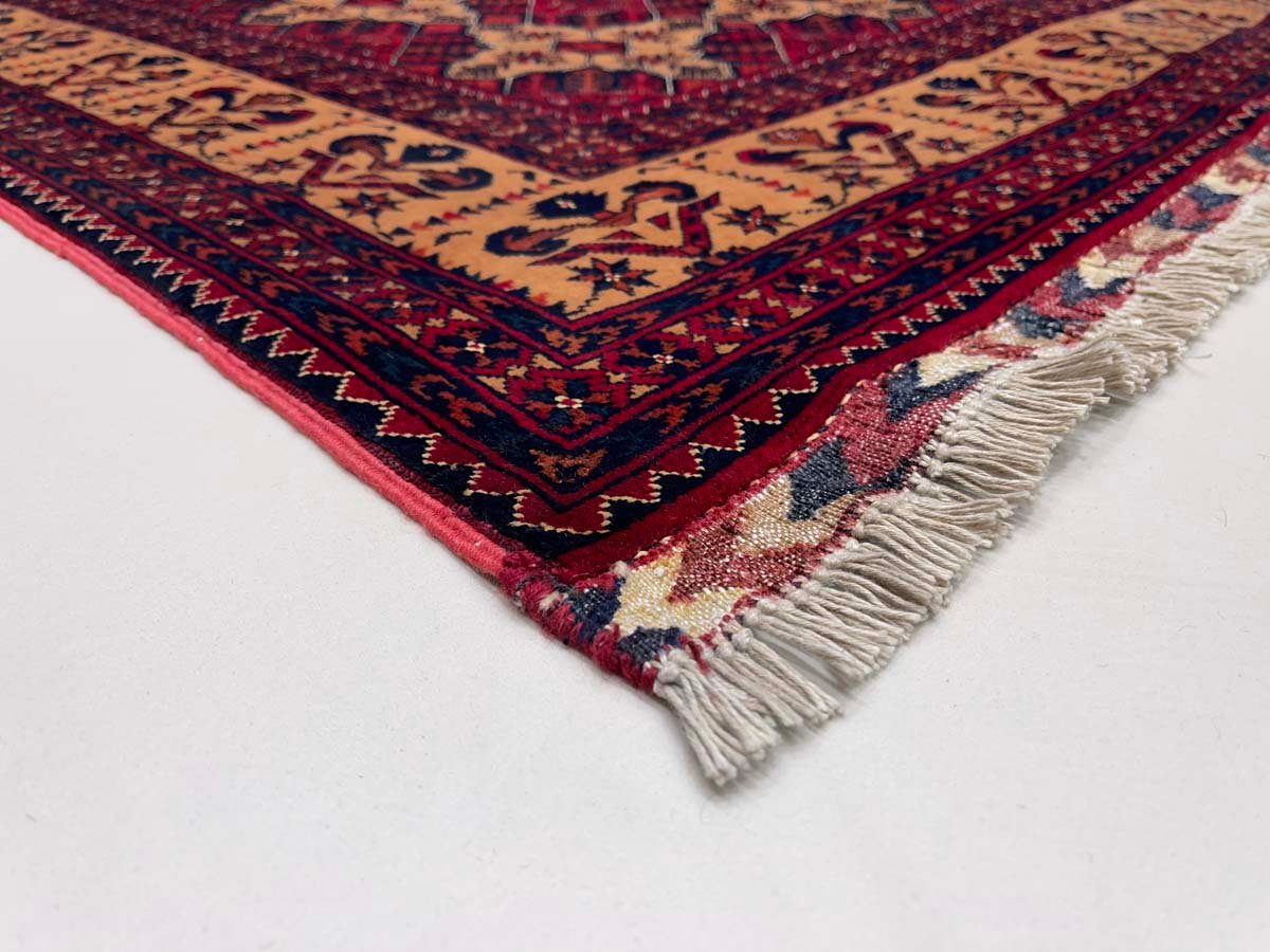 El Dokuma Afgan Bilicik İnce Dokuma Yün Halı (200x310 cm) - Görsel 10