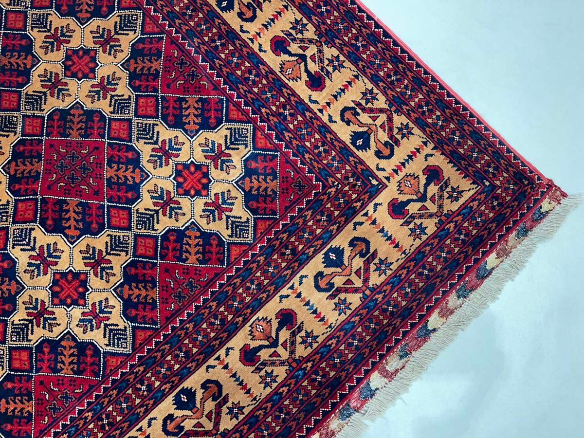El Dokuma Afgan Bilicik İnce Dokuma Yün Halı (200x310 cm) - Görsel 3