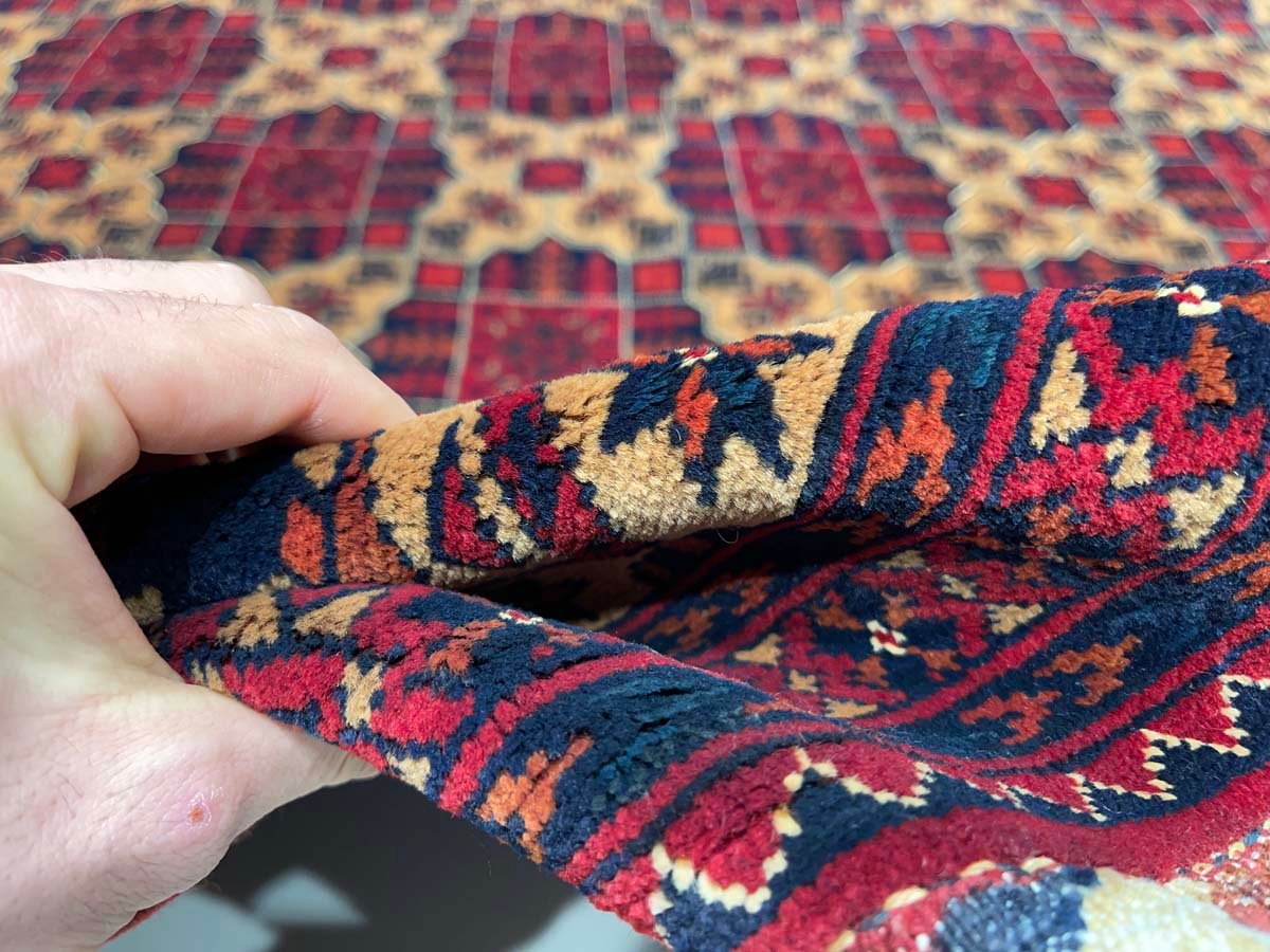 El Dokuma Afgan Bilicik İnce Dokuma Yün Halı (200x310 cm) - Görsel 6