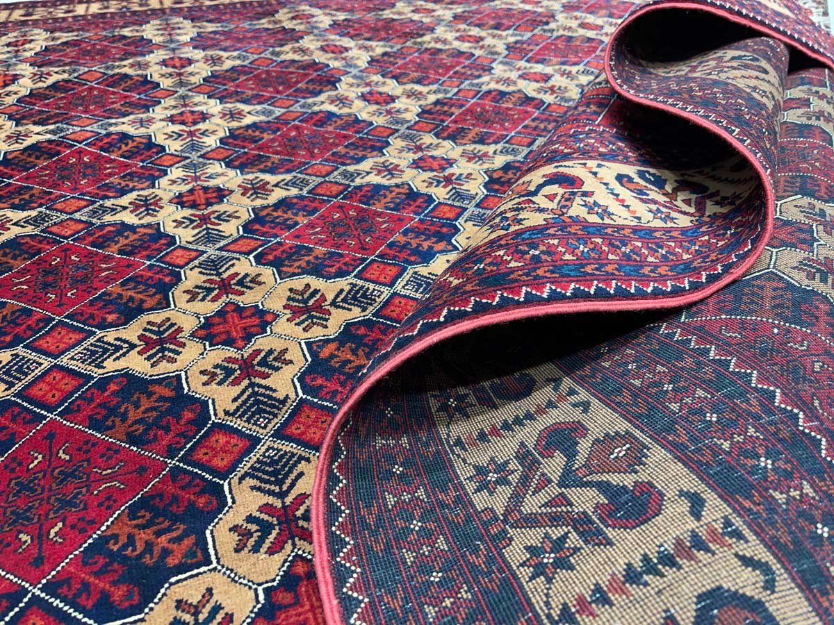 El Dokuma Afgan Bilicik İnce Dokuma Yün Halı (200x310 cm) - Görsel 5
