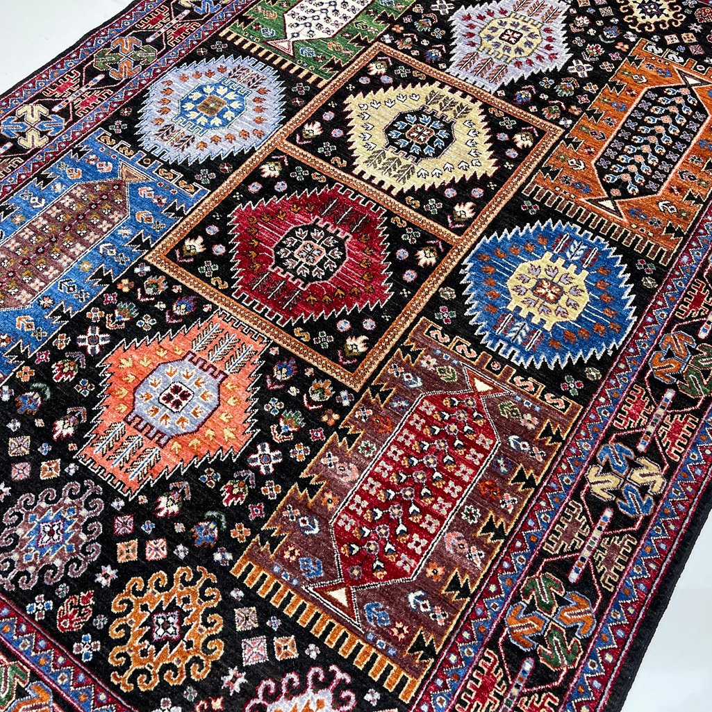 El Dokuma Afgan Veziri Kabile Yün Halı (185x275 cm) - Görsel 8