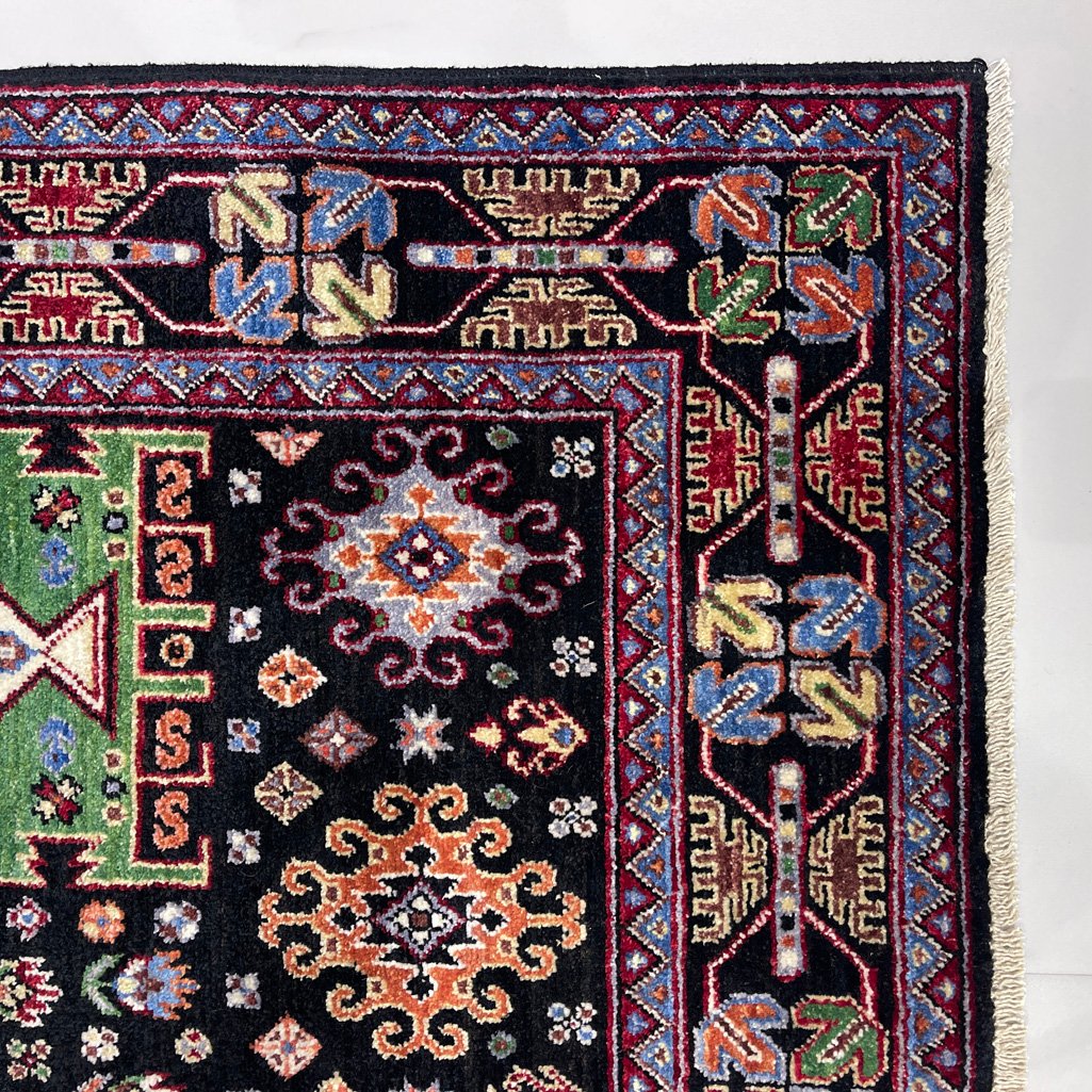 El Dokuma Afgan Veziri Kabile Yün Halı (185x275 cm) - Görsel 4