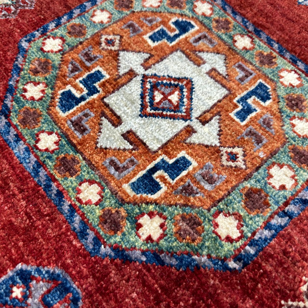 El Dokuma Bordo Afgan Kabile Yün Halı (180x270 cm) - Görsel 8