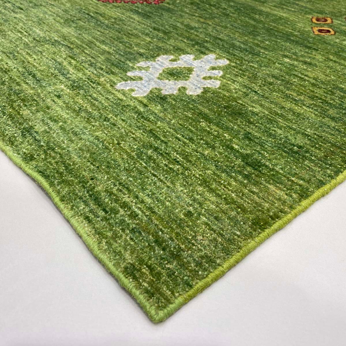 El Dokuma Yeşil Modern Afgan Yün Halı (160x235 cm) - Görsel 3