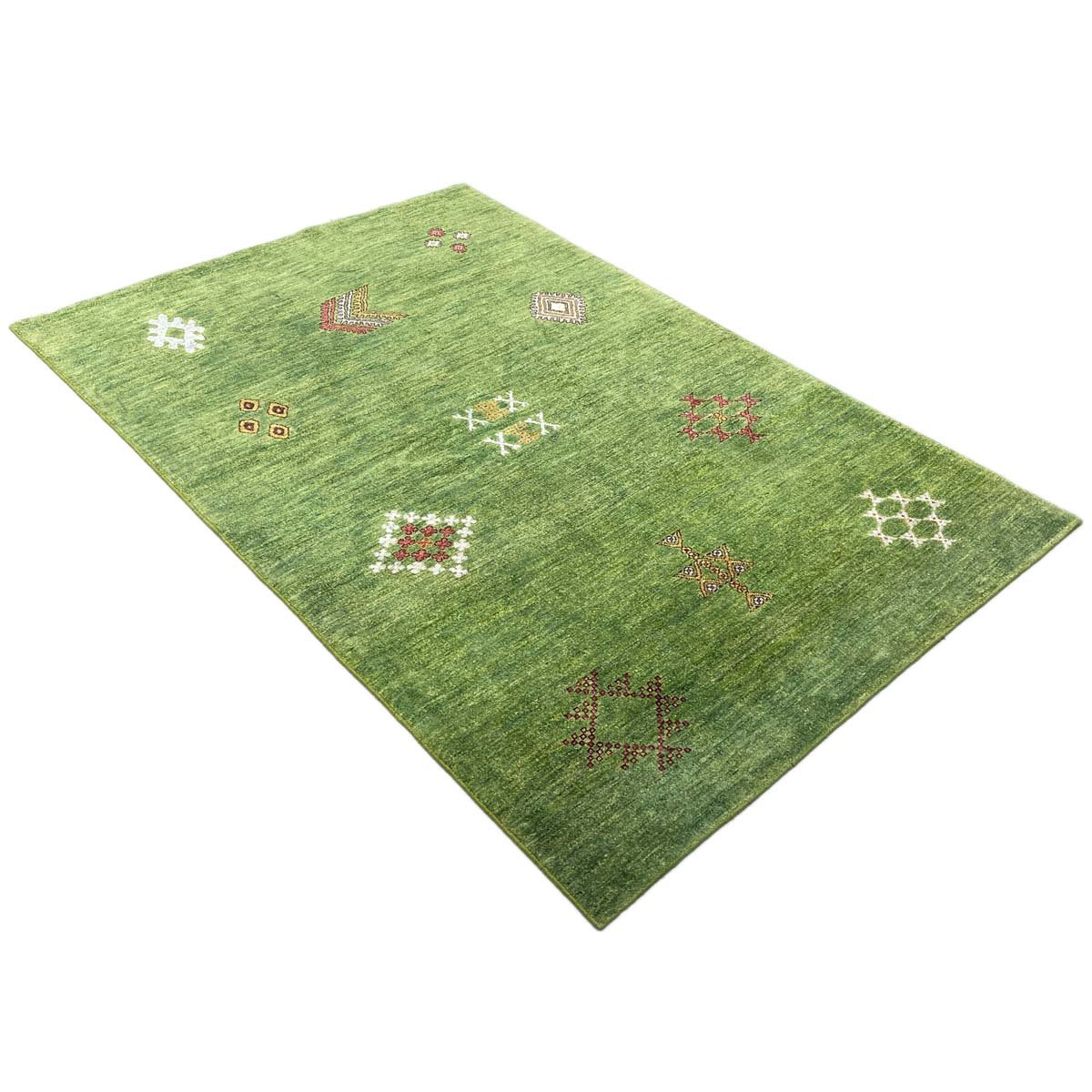 El Dokuma Yeşil Modern Afgan Yün Halı (160x235 cm) - Görsel 7
