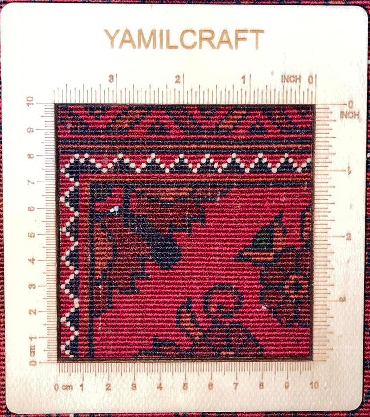 El Dokuma Bahtiyar Afgan Bilicik Yün Halı (85x120 cm) - Görsel 7