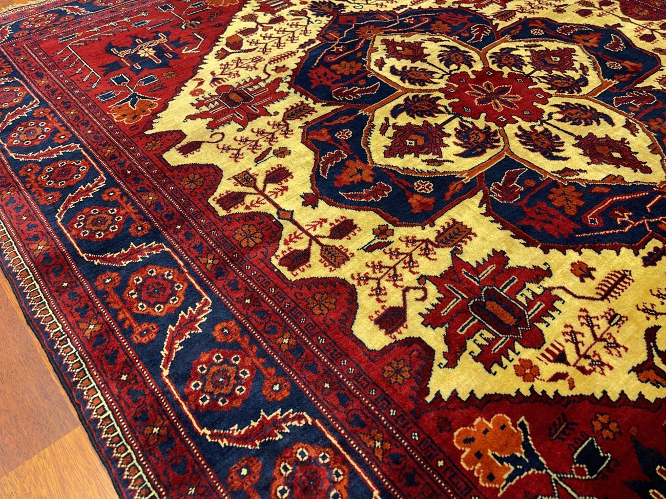 El Dokuma Madalyon Afgan Bilicik Yün Halı (150x190 cm) - Görsel 8
