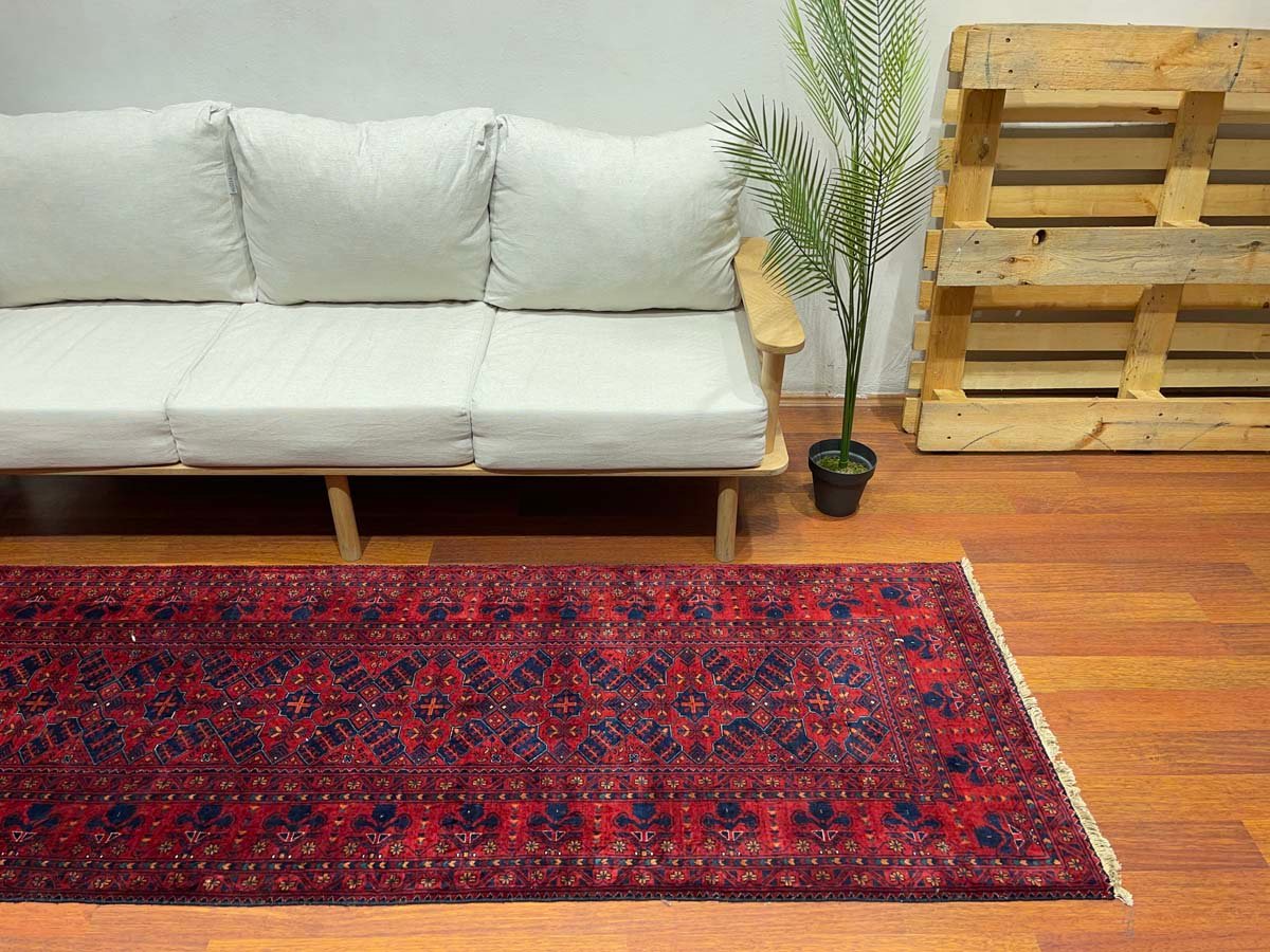 El Dokuma Afgan Bilicik İnce Dokuma Yün Yolluk Halı (80x285 cm) - Görsel 9