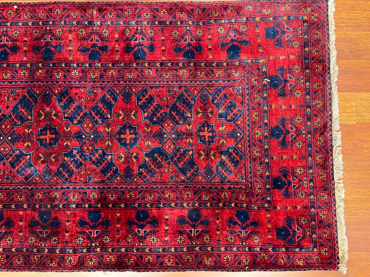 El Dokuma Afgan Bilicik İnce Dokuma Yün Yolluk Halı (80x285 cm) - Görsel 4