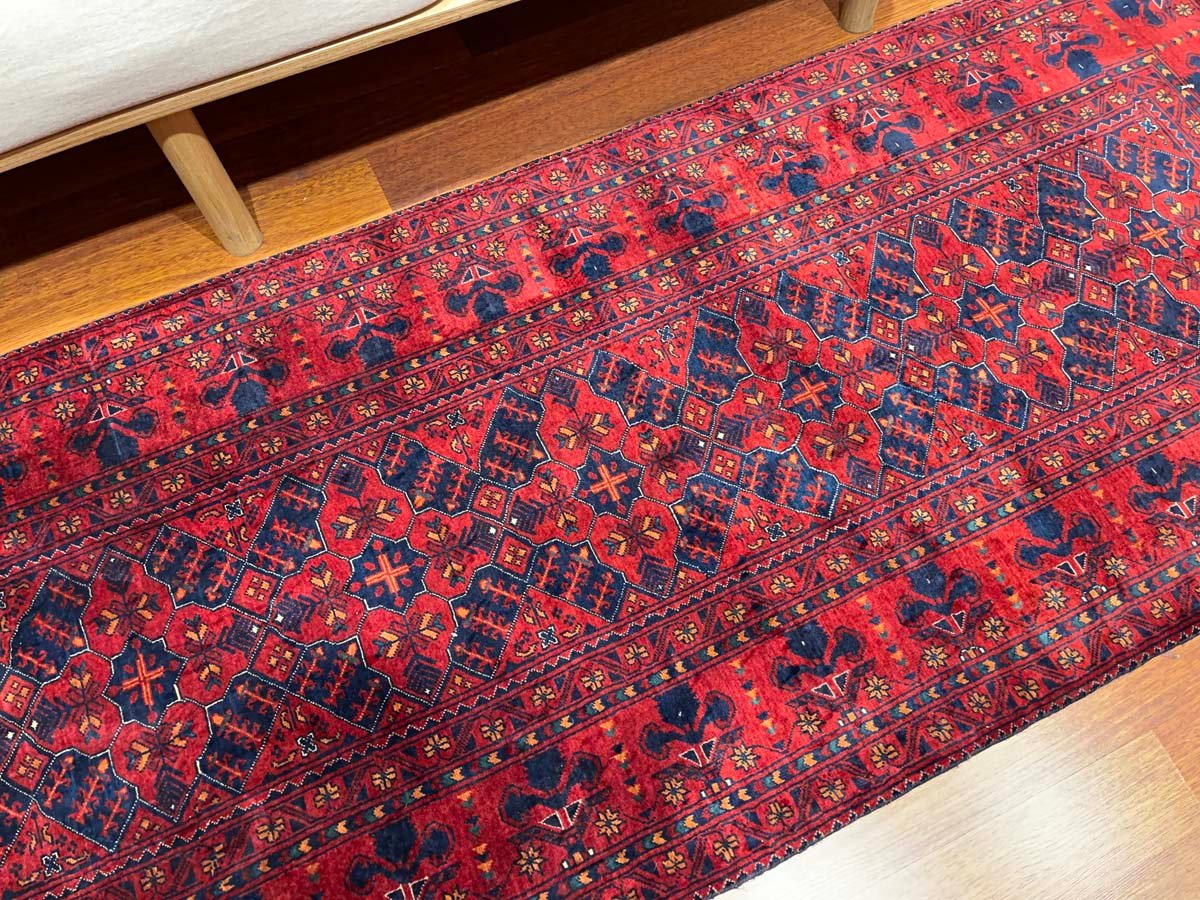 El Dokuma Afgan Bilicik İnce Dokuma Yün Yolluk Halı (80x285 cm) - Görsel 8
