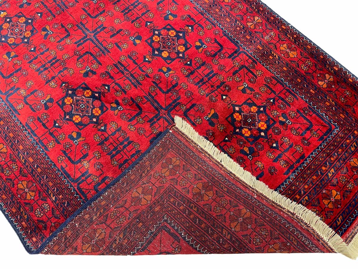 El Dokuma Afgan Bilicik İnce Dokuma Yün Halı (100x145 cm) - Görsel 7
