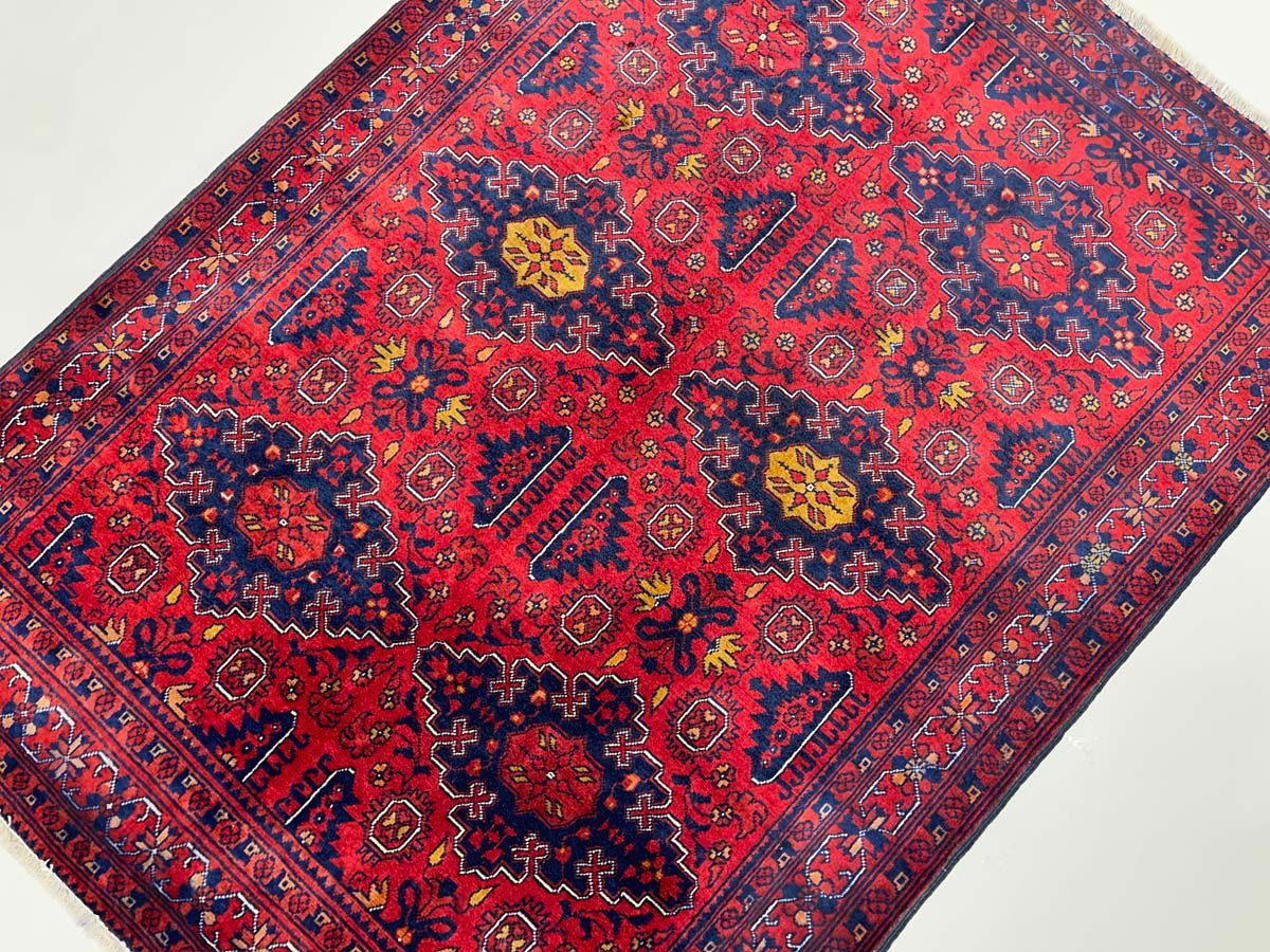 El Dokuma Afgan Bilicik İnce Dokuma Yün Halı (100x140 cm) - Görsel 4