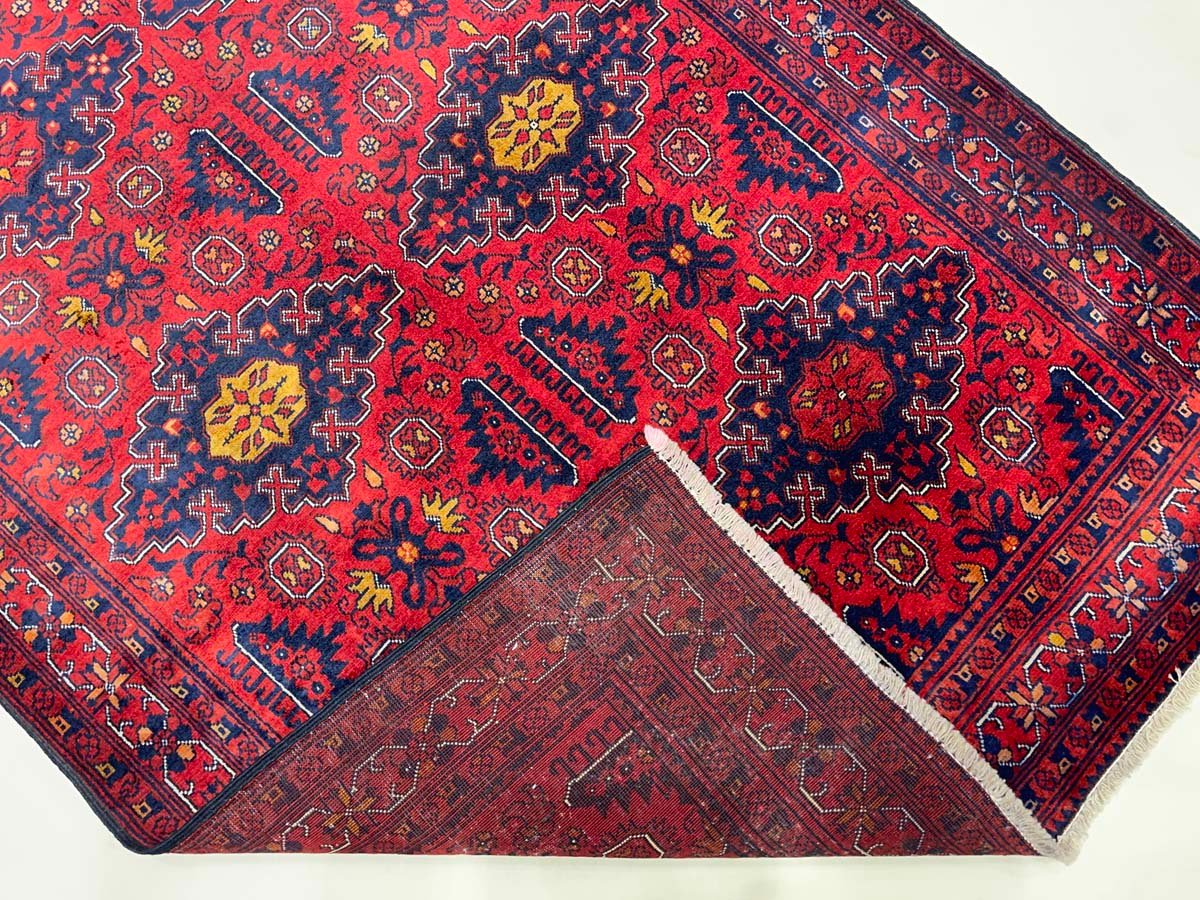 El Dokuma Afgan Bilicik İnce Dokuma Yün Halı (100x140 cm) - Görsel 8