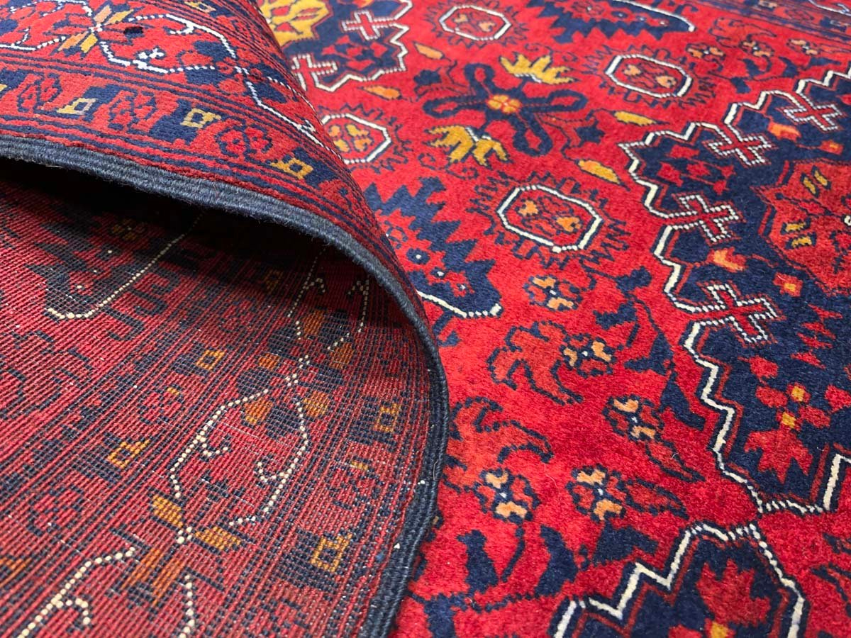 El Dokuma Afgan Bilicik İnce Dokuma Yün Halı (100x140 cm) - Görsel 9