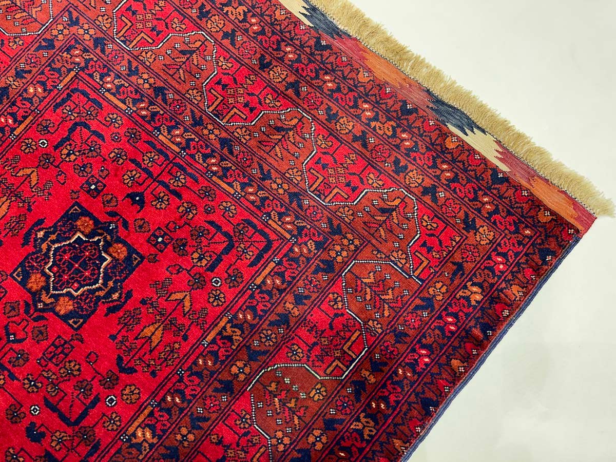 El Dokuma Afgan Bilicik İnce Dokuma Yün Halı (95x145 cm) - Görsel 4